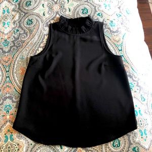 J crew ruffle neck top 365 crepe black